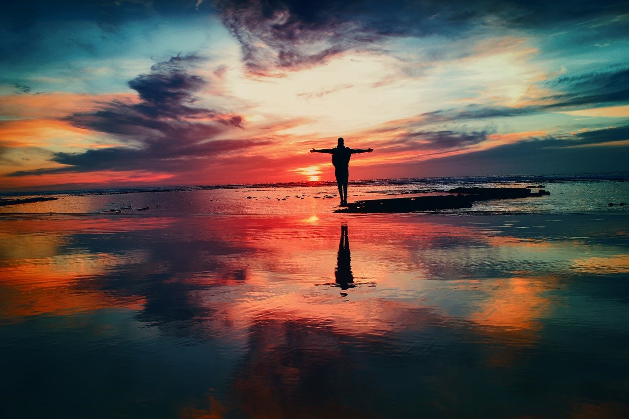 por do sol na praia