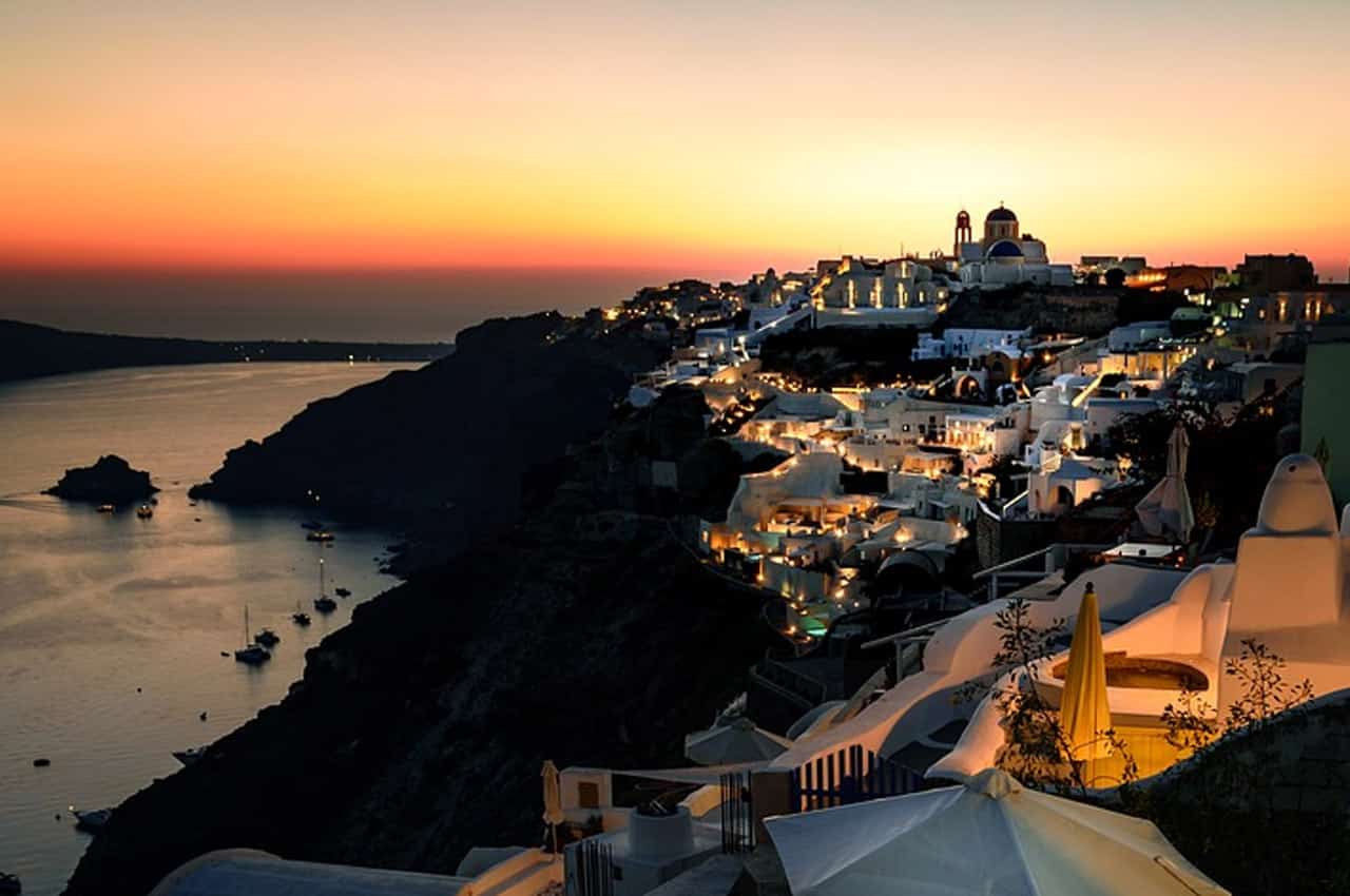 por do sol em oia