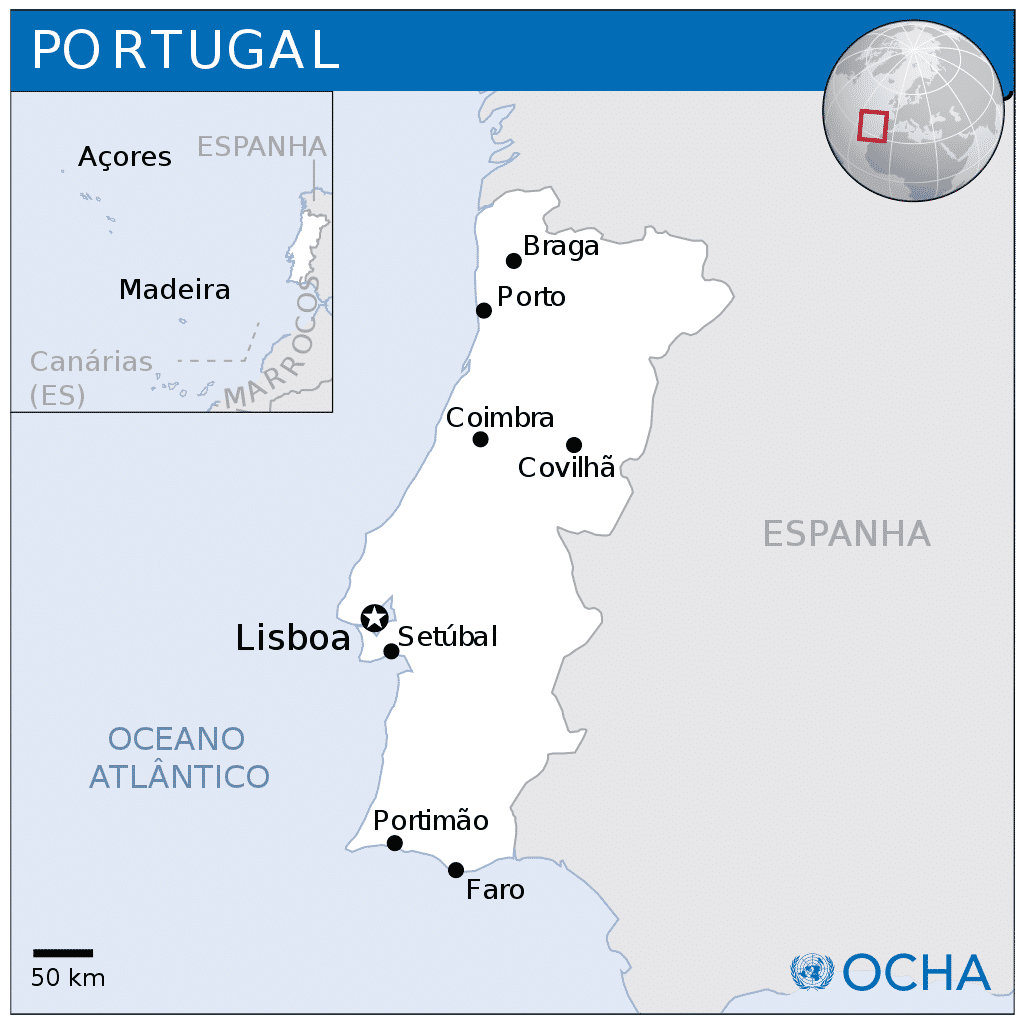 É verdade que pra achar Portugal no mapa, é necessário uma lupa de