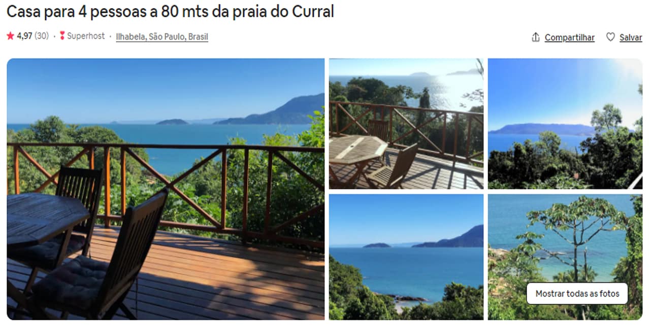 Airbnb Ilhabela praia do curral