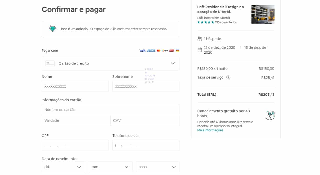 airbnb formas de pagamento