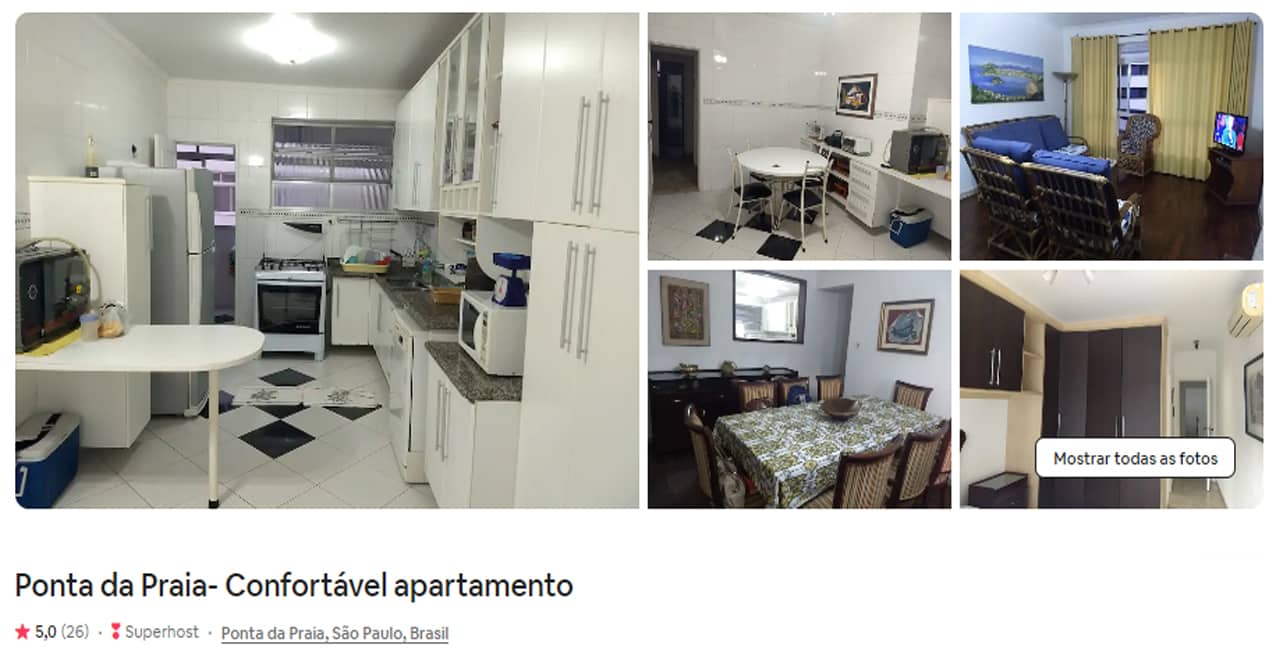 Airbnb Santos Ponta da praia