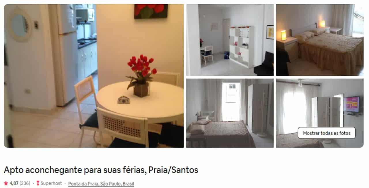 Airbnb Santos fortaleza da barra