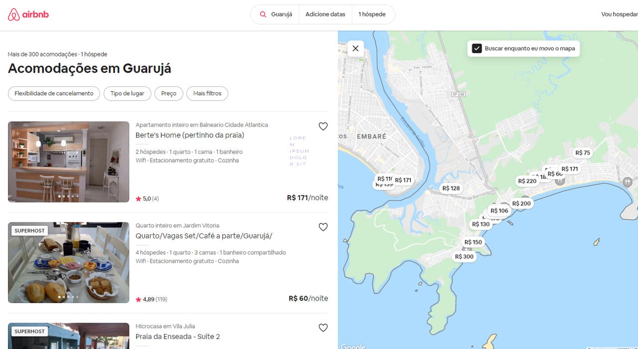 como pesquisar no airbnb
