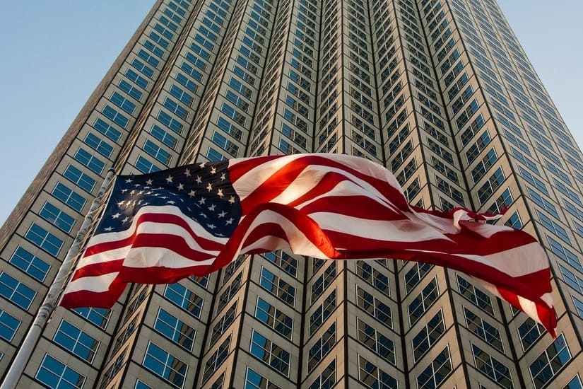 Bandeira do Estados Unidos em Miami