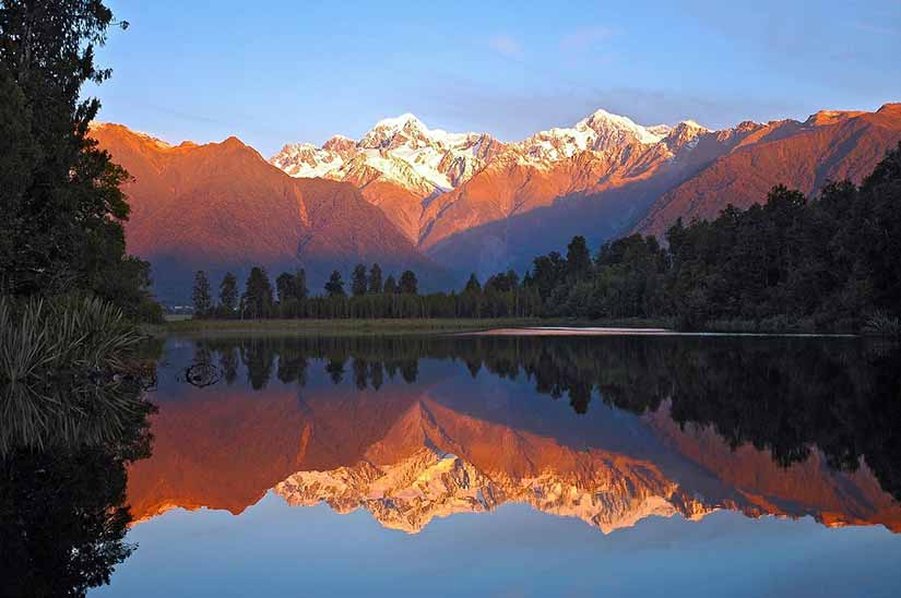 Lago Matheson, um dos lagos mais bonitos do mundo