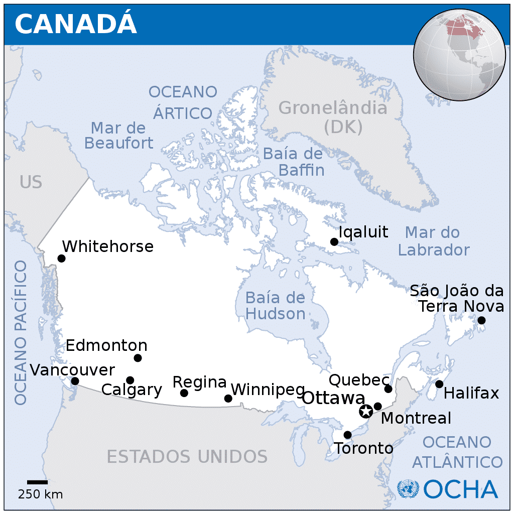 mapa do canadá tudo sobre o canadá