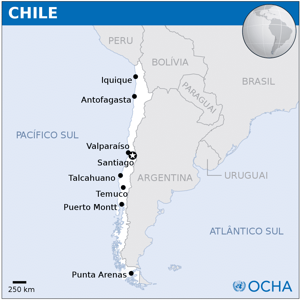 mapa do chile turismo no chile