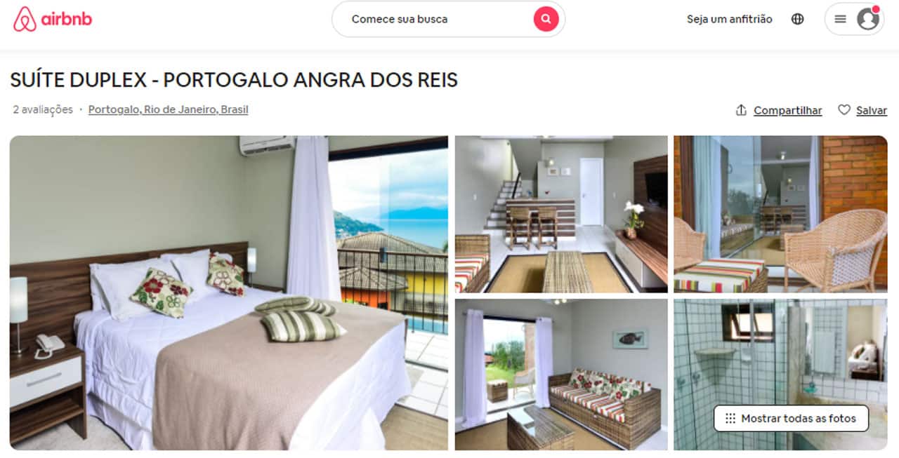 Mapa do Airbnb em Angra dos Reis