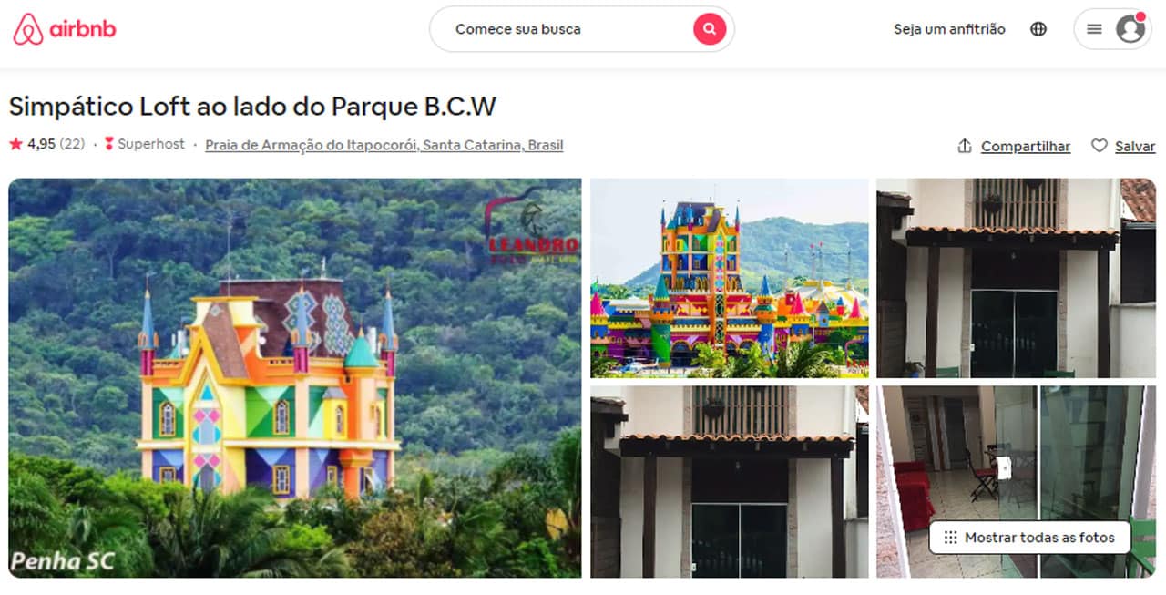 Airbnb perto do Beto Carreiro World