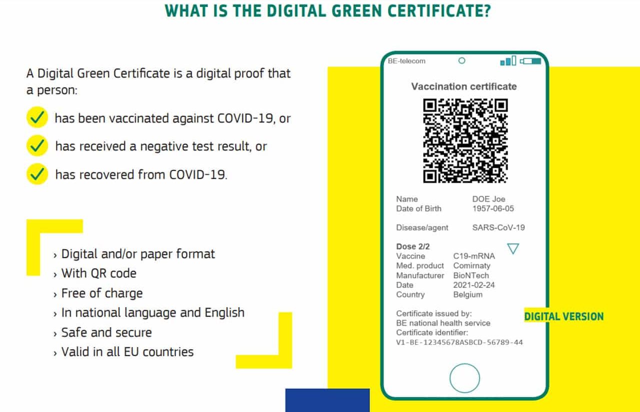 certificado de vacinação europa