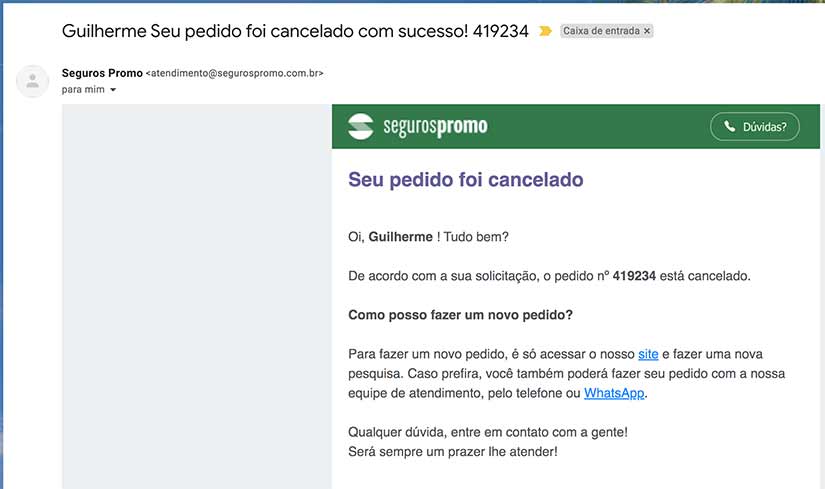 cancelamento da apólice