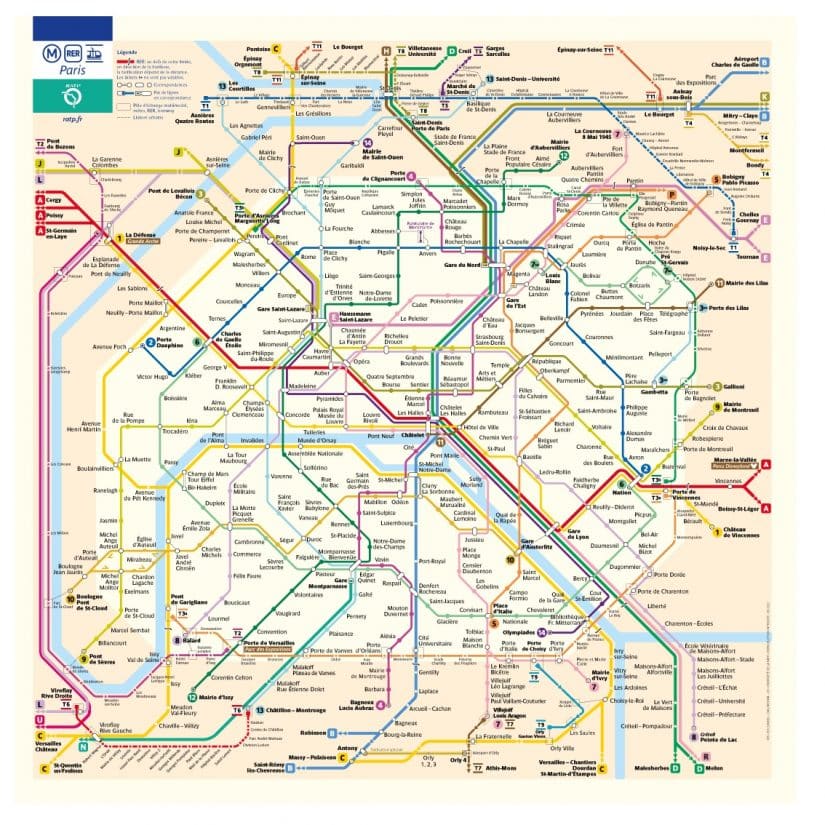 Mapa do Metrô parisiense