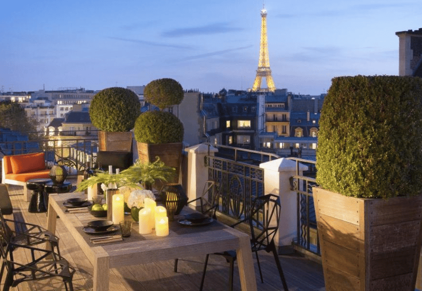 hotel com vista na champs elysees