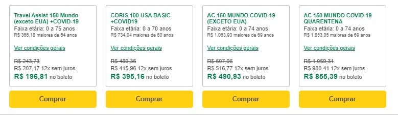 seguro com preço baixo para viagem