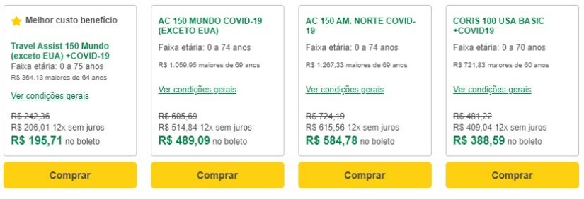 preço de seguro viagem esportivo