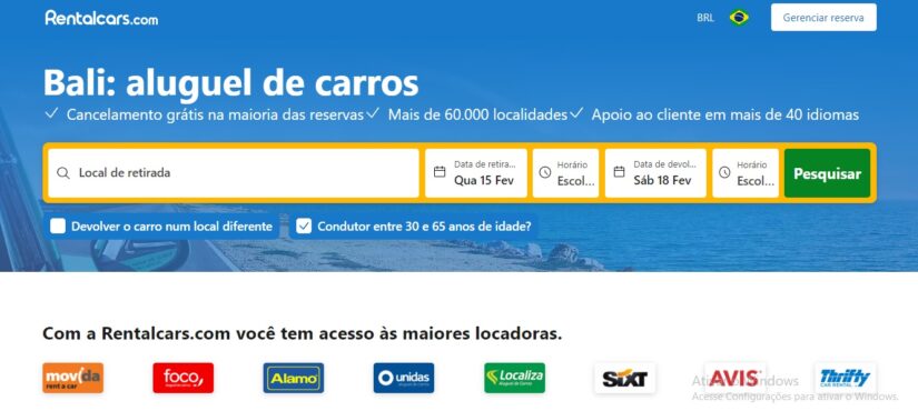 Sites confiáveis para alugar carro fora do Brasil