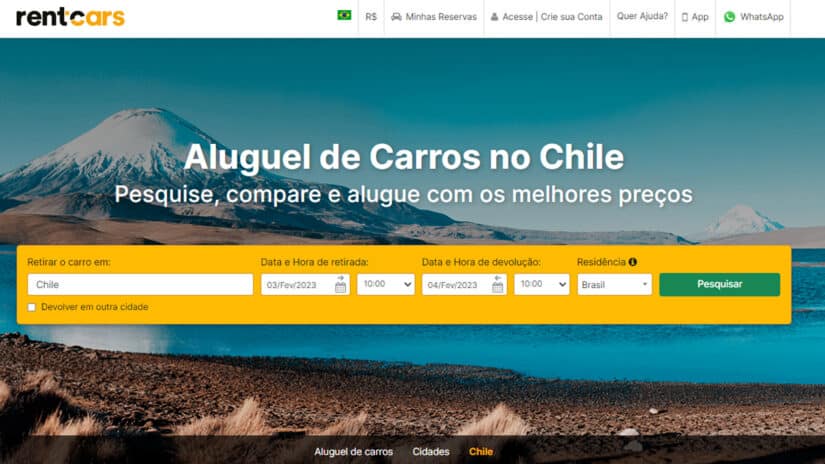 Melhores sites para alugar carro no Chile