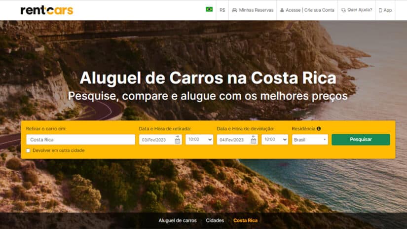 Melhores sites para alugar carro na Costa Rica