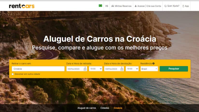 Melhores sites para alugar carro na Croácia