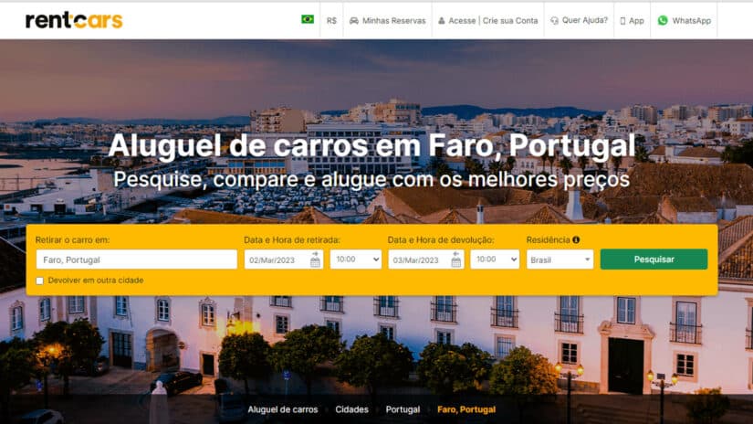 Melhores sites para alugar carro em Faro