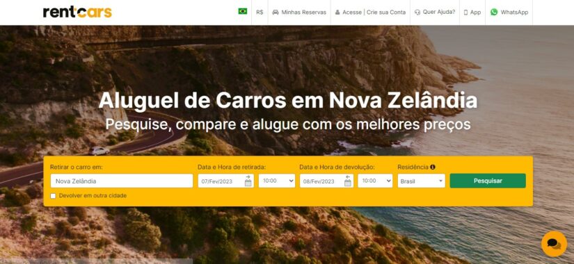 Aluguel de carro na Nova Zelândia