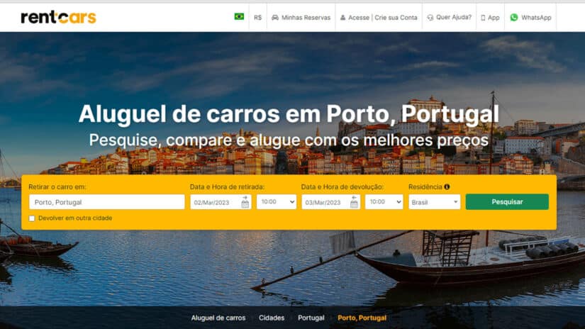 Melhores sites para alugar carro no Porto