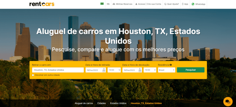 alugar carro em houston