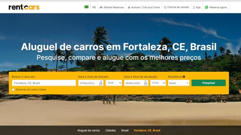 Melhores sites para alugar carro em Fortaleza