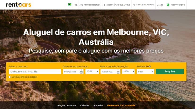 Melhores sites para alugar carro em Melbourne