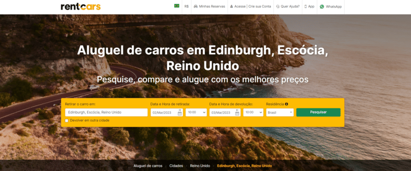 alugar carro edimburgo