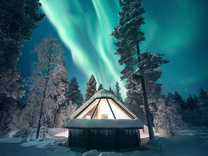 Hotéis na Finlândia para ver Aurora Boreal de vidro