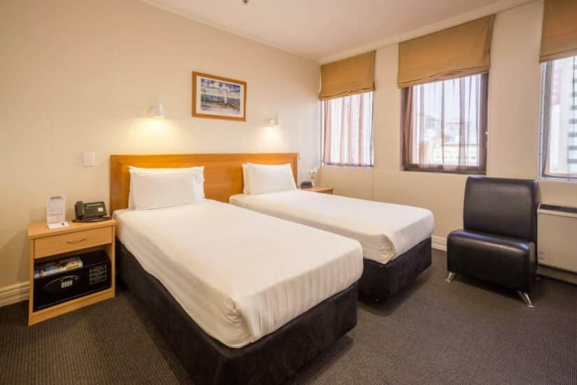 Hotel 3 estrelas no centro de Auckland
