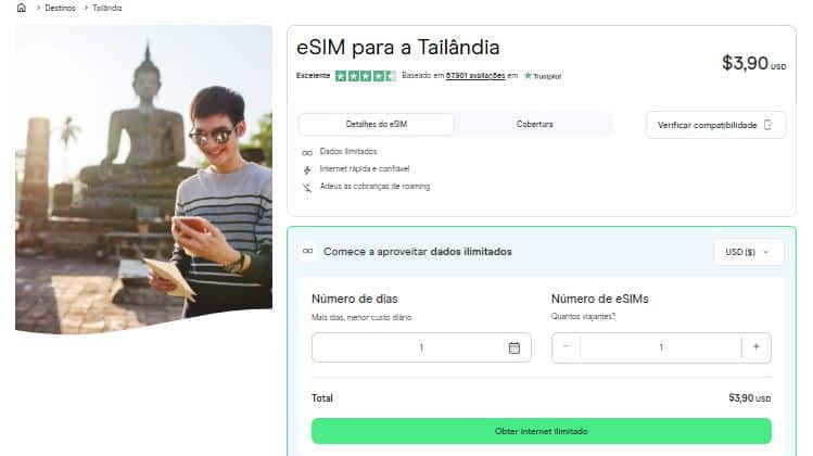 eSIM  Tailândia