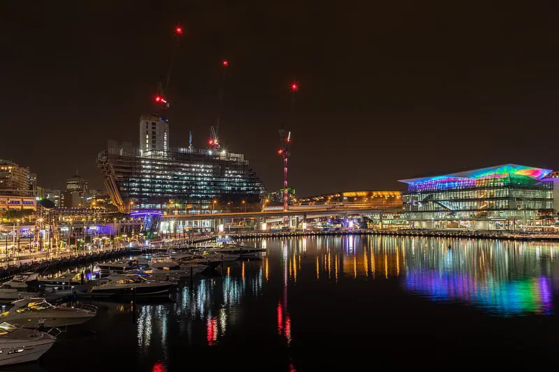 Noite em Sydney darling harbour sydney