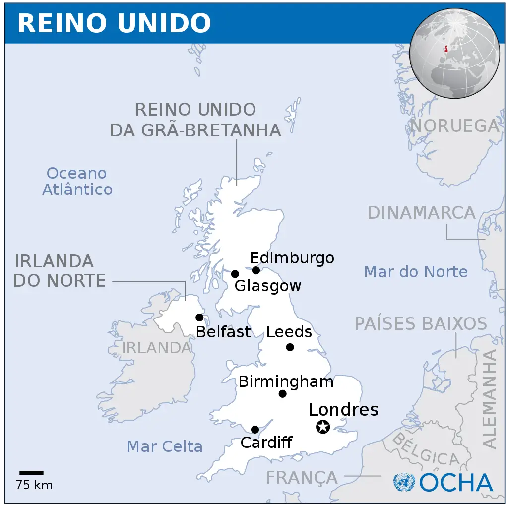 país de gales onde fica mapa do reino unido
